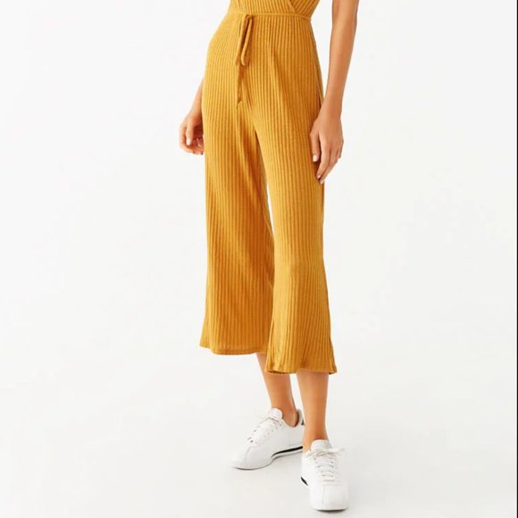 Forever 21 Surplice Ribbed Culotte Jumpsuit - Picture 2 of 8